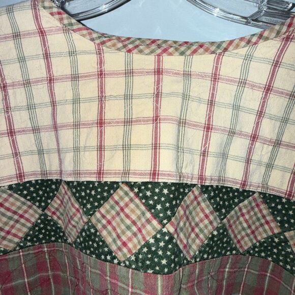 Vintage Handmade Quilted Patchwork Pullover Top Cottagecore Folk Art L - Picture 4 of 12